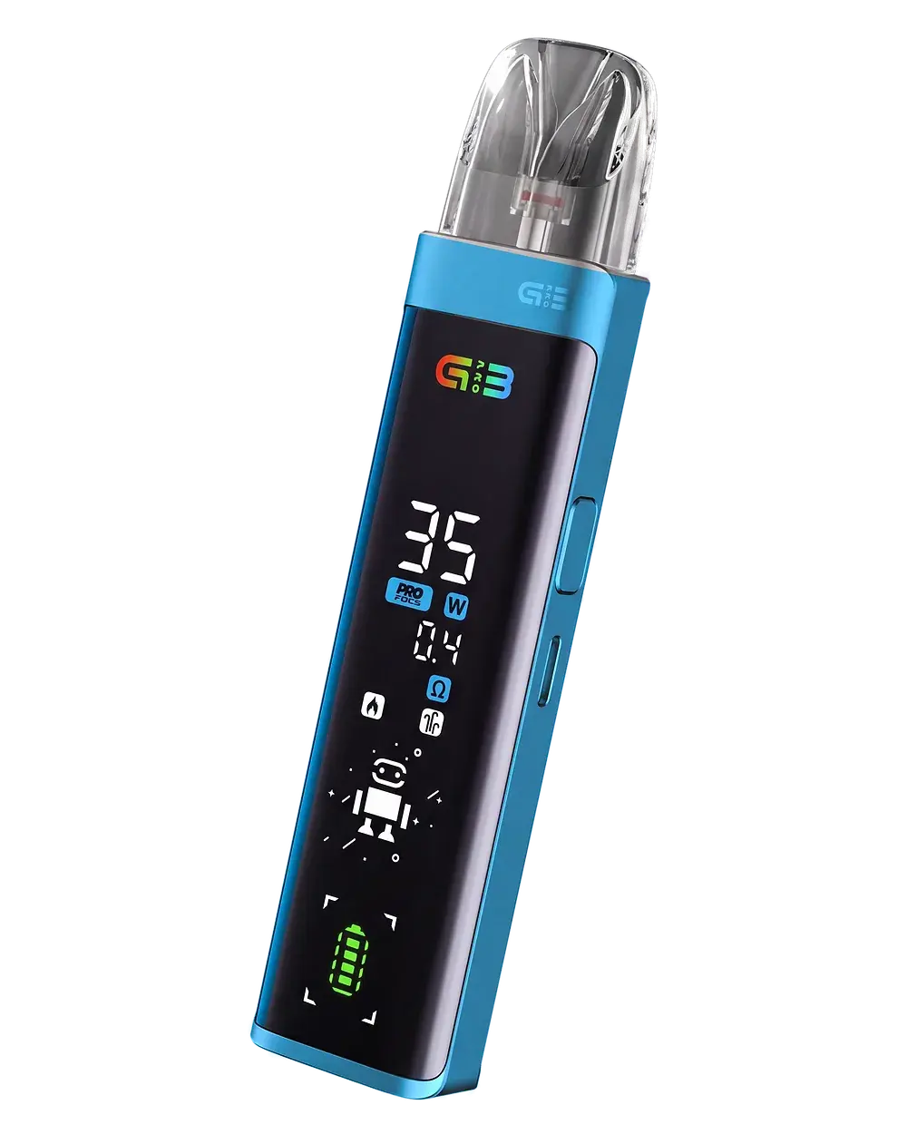 UWELL Caliburn G3 Pro, Pacific Blue, three-quarter view