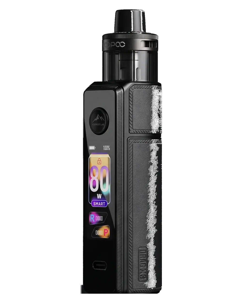 VOOPOO DRAG X3, Spray Black, upright front view